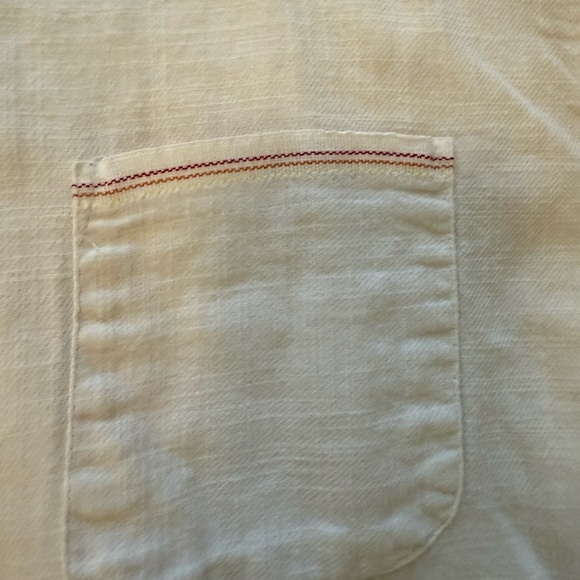 Marine Layer Men's  Stretch Selvage Short Sleeve Shirt White Button Up Marge - Picture 12 of 13